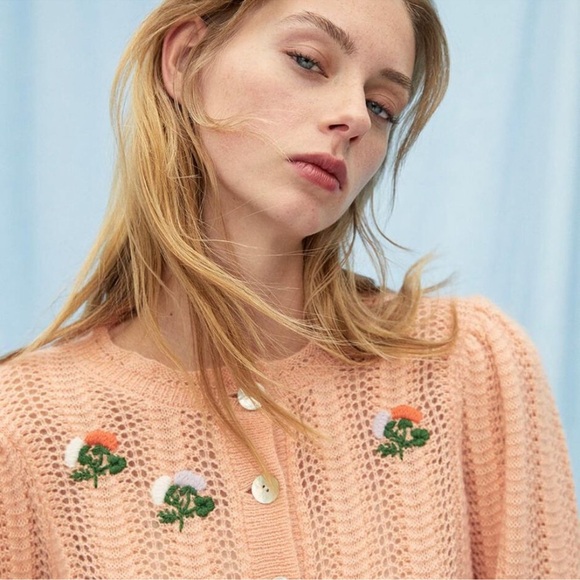 Aritzia Wilfred x Le Fou Floral Cropped Cardigan Size S - Picture 2 of 8